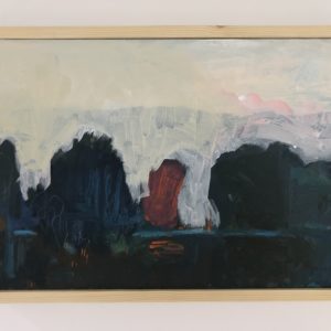 Paysage sous un ciel blanc - Acrylique sur caisson bois - encadré 30x20 cm